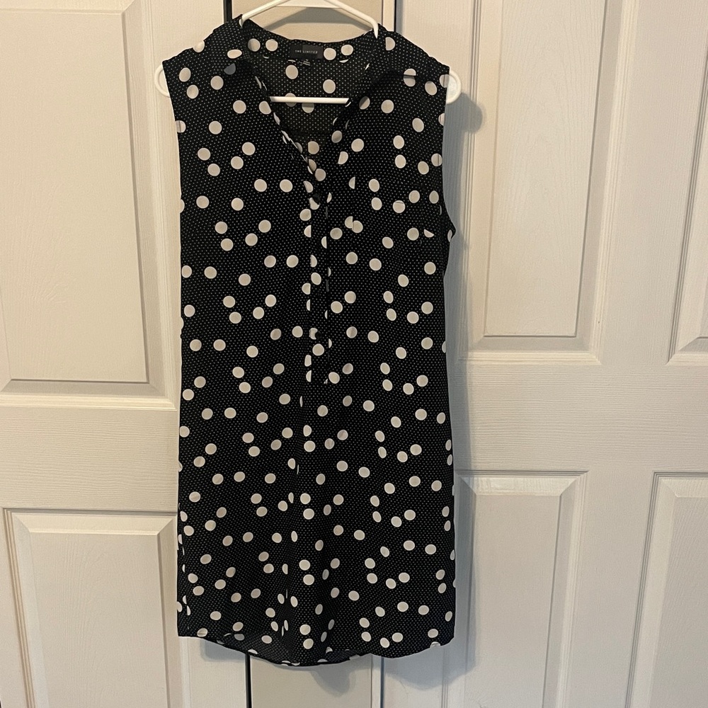 The Limited Black and White Polka Dot Shirt Dress